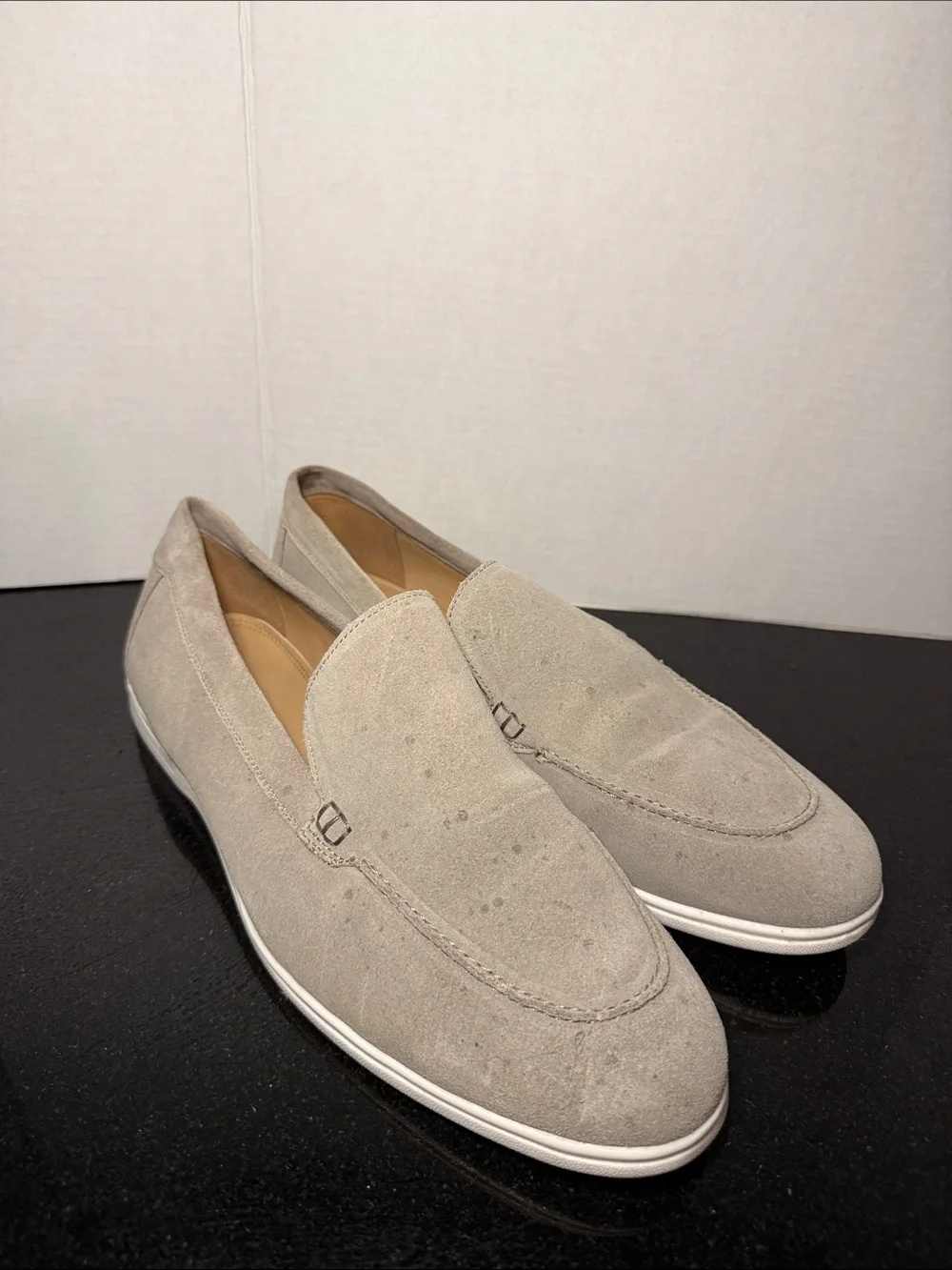 Parrotto Made in Italy Suede Loafers Tan Beige Leather Casual Shoes Size 12